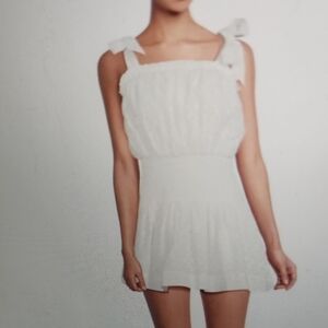 Ramy Brook Laurel Smocked Cotton Mini Dress Size M